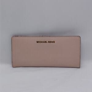 Michael Kors Womens Wallet Ballet Pink Saffiano Slim Bifold Handbag Card Holder